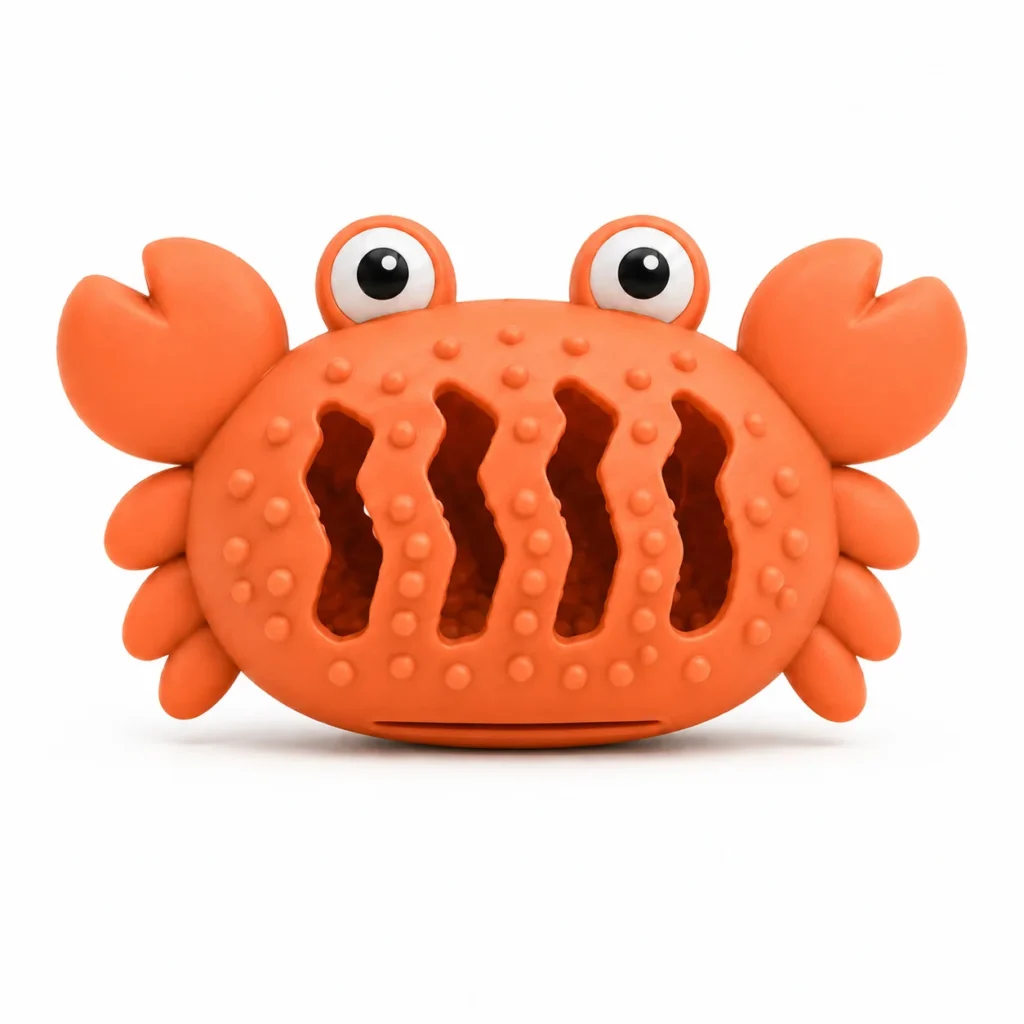 silicone crab treat dispenser toy